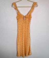Rumored Dress Womens XS Floral Sundress Slip Boho Cottage Core Revolve Yellow
