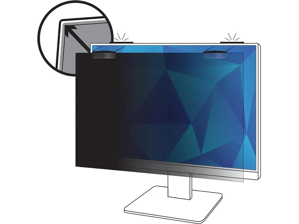 3M Privacy Screen Filter Black - For 23" Widescreen LCD Monitor - 16:9 - Scratch - Image 4 of 4