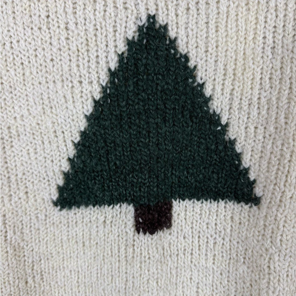 Suéter Gap Niñas Mezcla de Lana Verde Crema Cuello Redondo Navidad Vacaciones Pequeño Nuevo con Etiquetas Foto 2 de 4