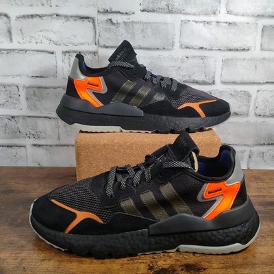 Adidas Nite Jogger Men's Size 9.5 CG7088 Core Black/ Carbon/Active Orange Blue 