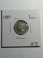 1887 Three Cent Nickel XF Key Date Low Mintage