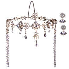 1920s Flapper Headpiece Earrings Crystal Rhinestone Head Pieces Roaring 20s...
