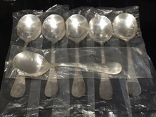 SET 6 - NUOVO Christofle FIDELIO BAGUETTE Boullion Crema Zuppa Cucchiaio Piatto Argento