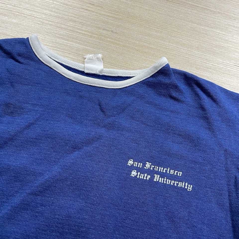 Sudadera de manga corta vintage años 60 de la Universidad Estatal de San Francisco con timbre grande Foto 3 de 4