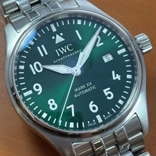 IWC SCHAFFHAUSEN PILOT WATCH MARK XX IW328206 40mm SS Green Dial Automatic #C107 7