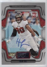 2022 Panini Playbook Rookies Blue Signatures 5/25 Logan Hall #195 Auto 8gd