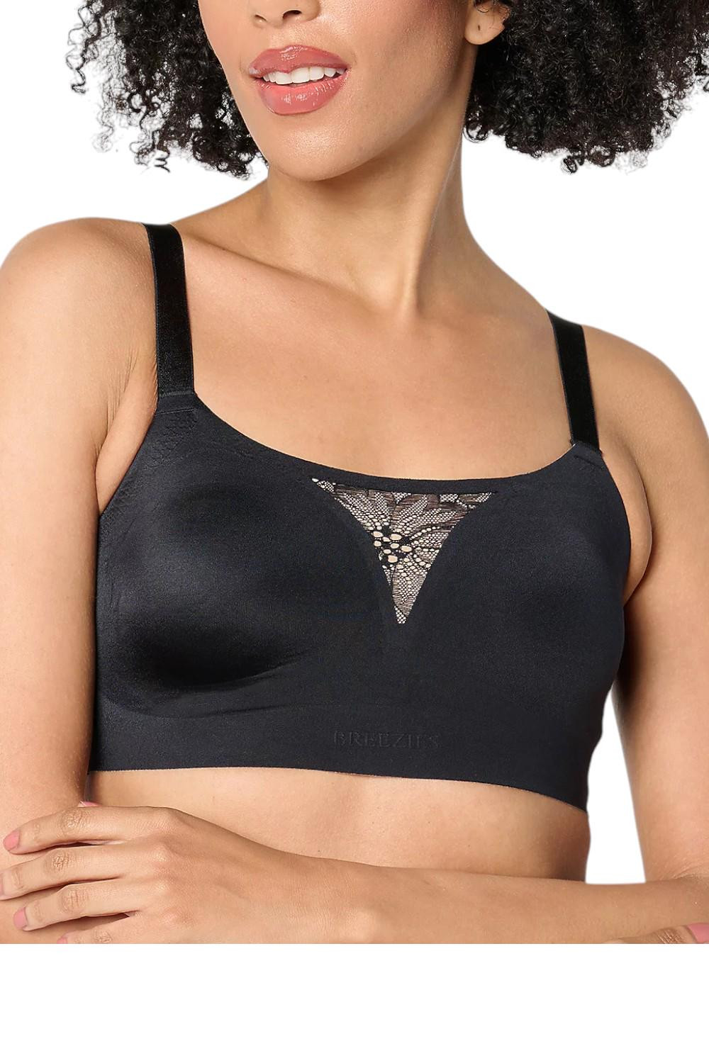 Breezies Women's Invisible Comfort Wirefree Contour Bra Black