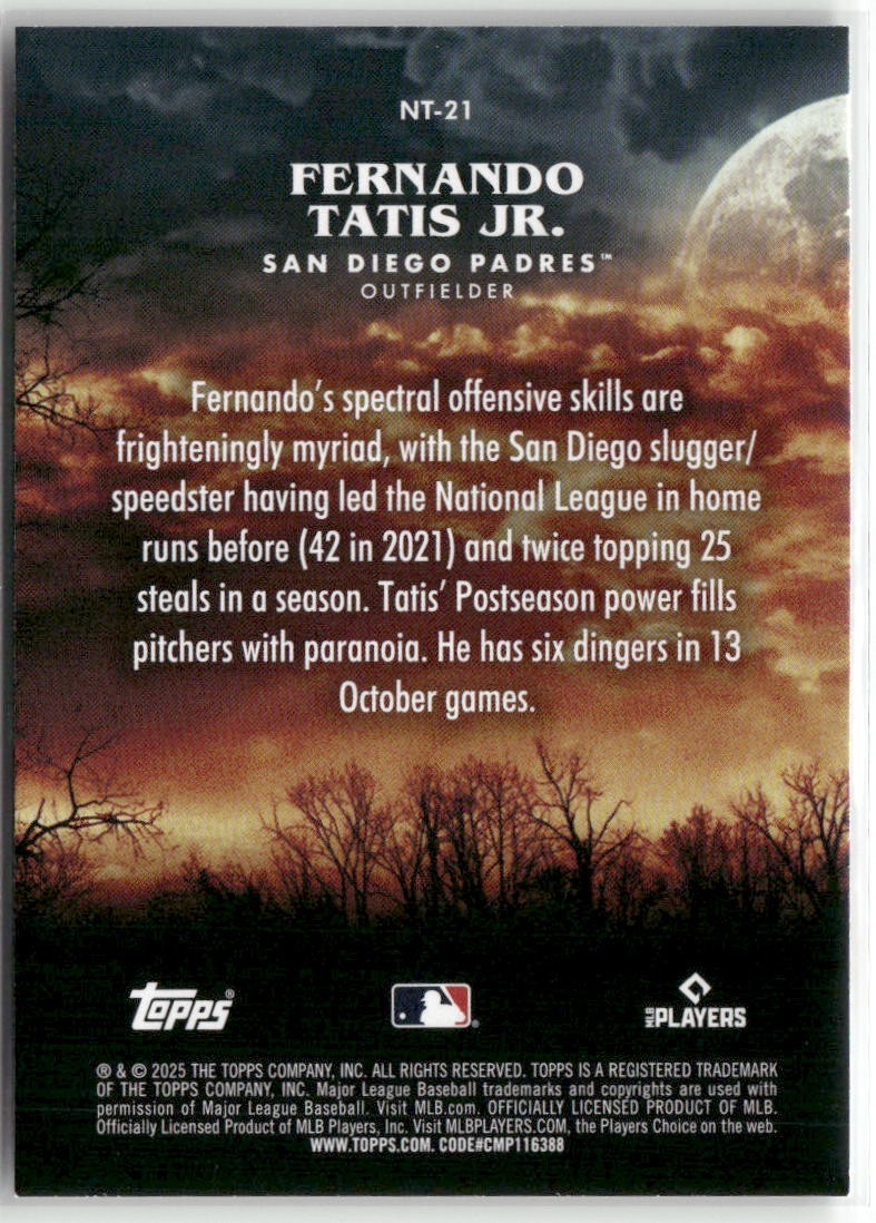 2025 Topps Update Baseball Fernando Tatis #NT-21 Night Terrors | eBay