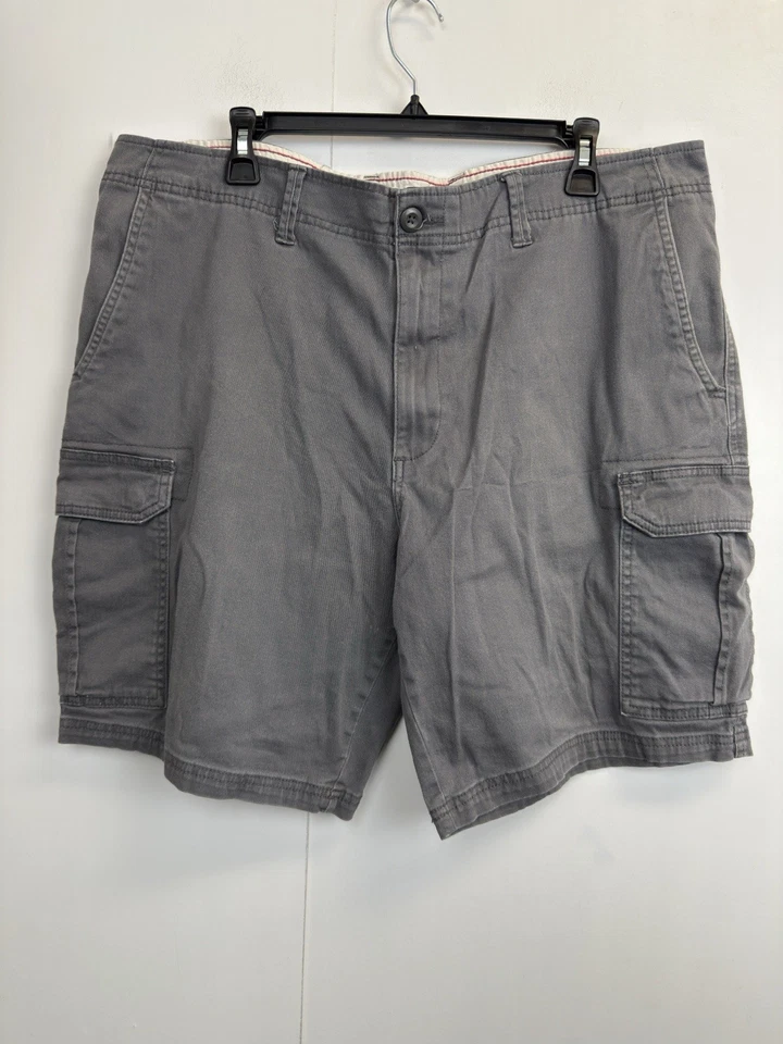 Lot Of 2 Cargo Shorts Mens Size 40 Grey, Olive Green Ripstop Cotton Stretch 9” - Image 2 of 4