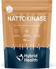 Hybrid Health Nattokinase 5000FU 250mg Supplement - 180 Vegan Capsules, High Str