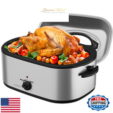 Sunvivi 26QT Forno Elettrico Girarrosto con Coperchio in Vetro, Autoadesivo, Padella Estraibile, Si