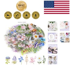 Vibrant 160Pcs Floral Stickers Perfect for Scrapbooking Card Making