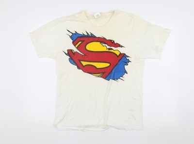 Weißes T-Shirt Herren UK Größe S Superman