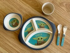 Star Wars Kids 5 Pc. Bamboo Dinner Set Plate Bowl Cup Fork Spoon