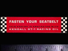 Kendall Racing Oil - Fasten Your Seatbelt - Orig Vintage 60s 70s Decalsticker Kendall Racing Oil - Fasten Your Seatbelt - Orig Vintage 60s 70s Decalsticker