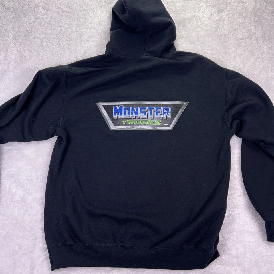 Monster Truckz Tour Large Black Hoodie Distressed Gold Digger Aftershock - Image 4 of 4