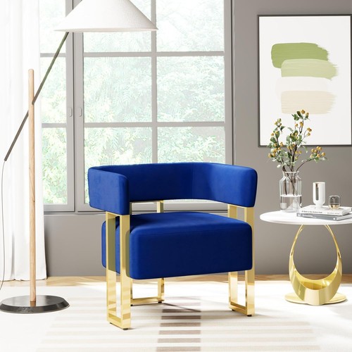 Modern Black and Gold Accent Chair Set of 2 Boucle Bucket Arm Chairs Bedroom - Picture 27 of 28
