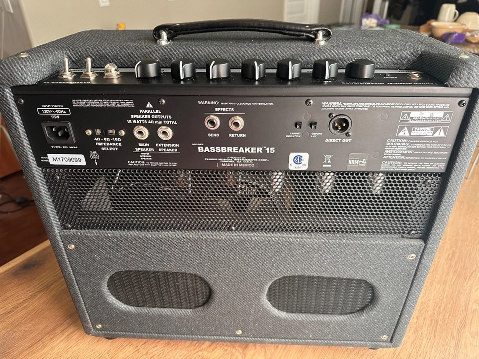 Fender Bassbreaker 15 -Combo-Gray Tweed Guitar Amplifier - Excellent - Image 4 of 4