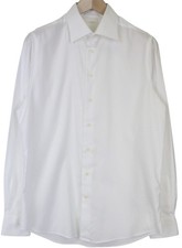 SUITSUPPLY Traveller Men's Formal Shirt 40/15 3/4 Slim White Cotton Twill 