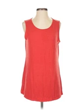 H By Halston Women Red Sleeveless T-Shirt S