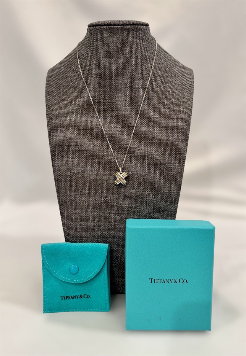 Tiffany & Co. Signature Cross Pendant & Necklace Sterling Silver