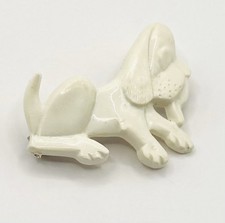 Vintage Girls Plastic White Dog Hair Barrette