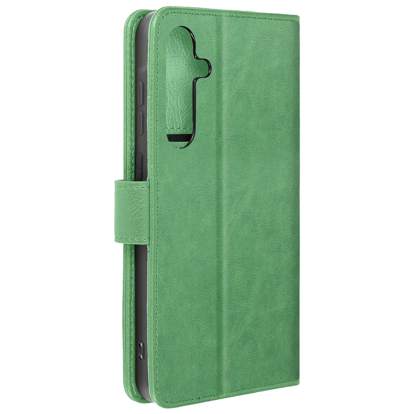 Coque Galaxy A55 5G portefeuille Avizar verte anti-rayure avec support média