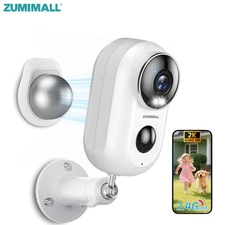 ZUMIMALL 2K Wireless Outdoor Security Camera with 2.4GHz WiFi and Battery Power