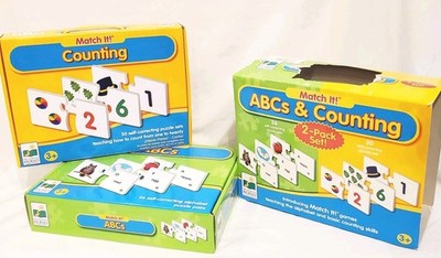 Match It! ABCs & Counting Box Set 26 pc and 30 pc Puzzle Sets Math