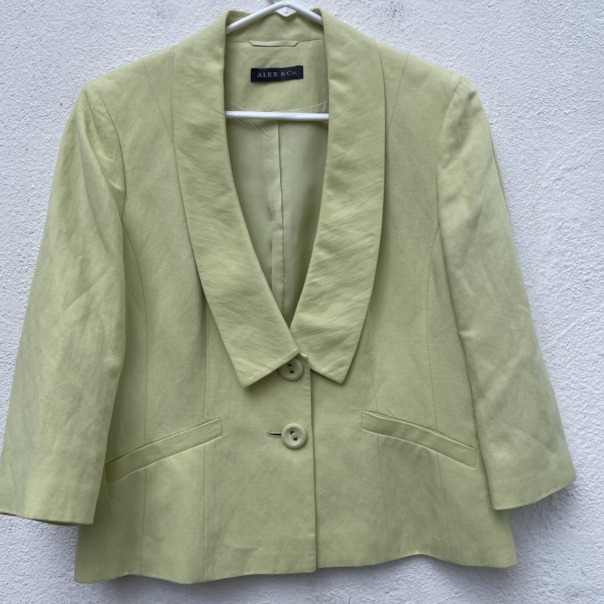 Alex Co Linen Jacket Womens 12 Yellow Bolero Cropped MOB Wedding