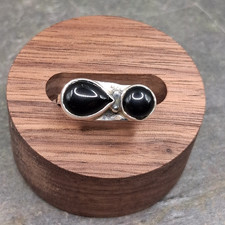 Sterling Silver Black Onyx Ring Size 5.5-9 Bar Design Southwestern Style