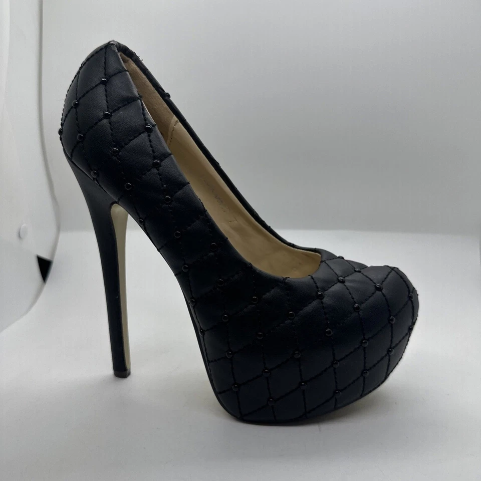 Cape Robbin CIARA-XKK-03 Platform High Heels Pumps Shoes Women's Size 7 Studded - Image 2 of 4