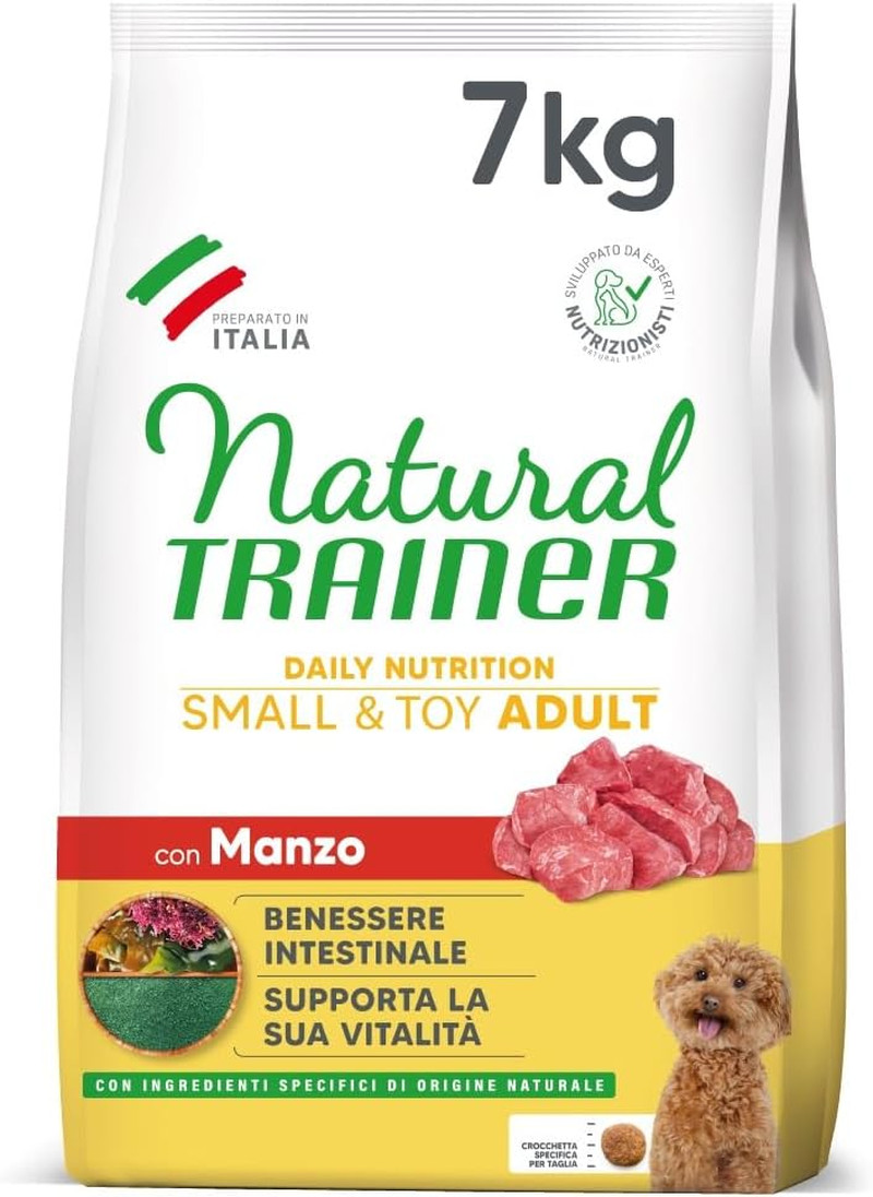 Natural Trainer Small & Toy Manzo e Riso 7Kg: Cibo Cani Adulti Offerta