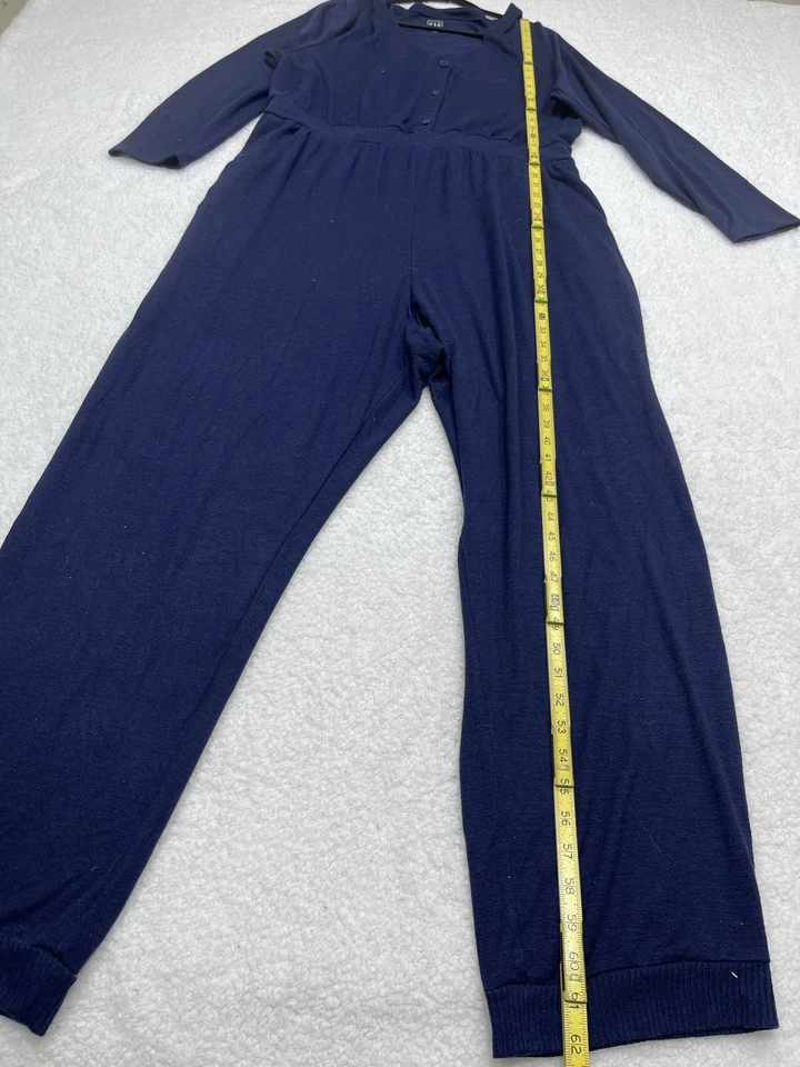 Женский комбинезон Gap синий широкие ноги богемное ретро удобный эластичный размер XXL высокий плюс - Изображение 2 из 4