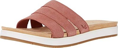 1110077 KOOLABURRA BY UGG WOMEN'S METALLIC MAERIN SUEDE SANDALS SIZE 6, REDWOOD