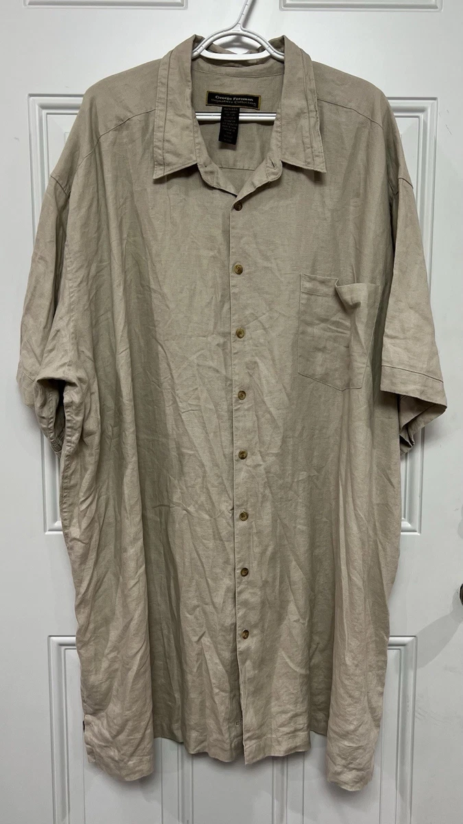 george foreman dress shirts George Foreman Polyester Big & Tall Casual Button-Down Shirts for Men for sale