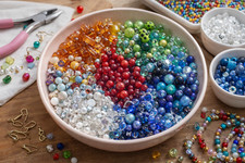 Large Mixed Bead Lot Plastic Glass Beads Assorted Colors Jewelry Making Craft