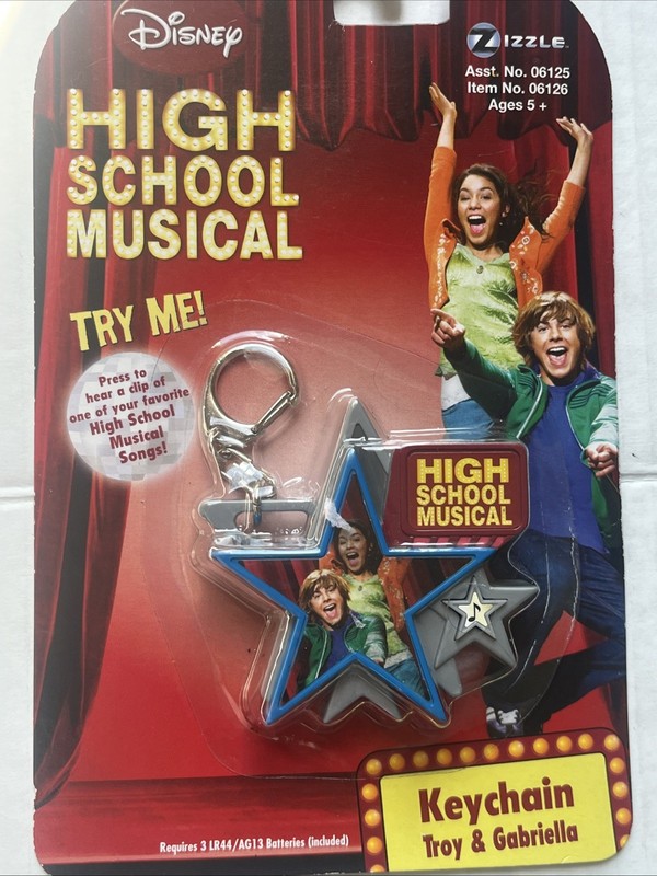 Disney High school Musical Keychain Troy & Gabriella New In Box