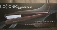 BIO IONIC Nano Ionic MX Onepass Styling Iron 1", Silicone Strips New In Open Box
