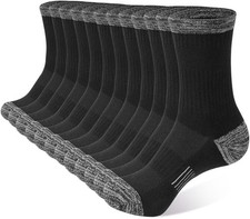 BUDERMMY Mens Socks Cushioned Work Socks Walking Socks Womens Crew Athletic Sock