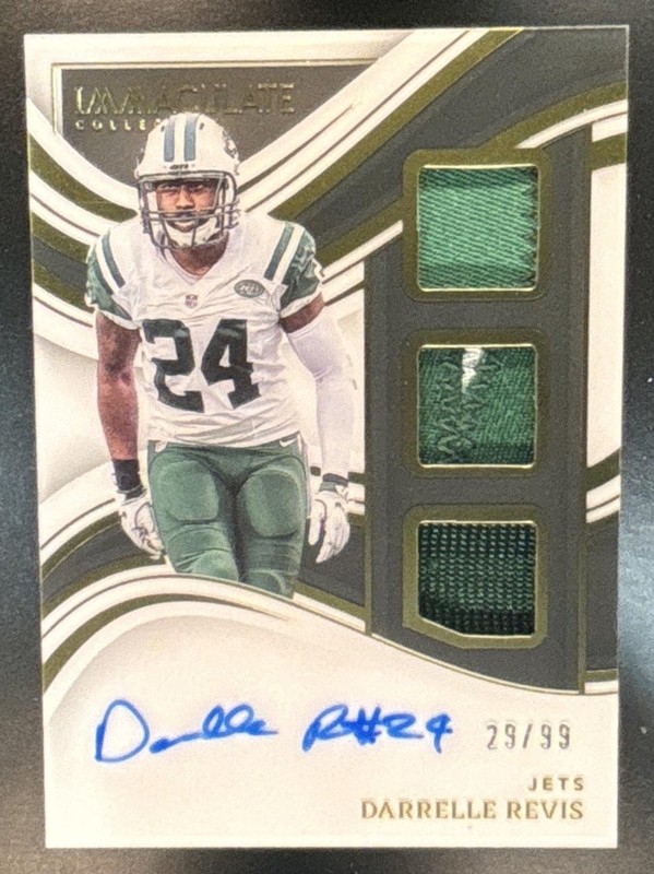 2023 Immaculate Collection Darrelle Revis Triple Patch Auto /99 MEM Jets