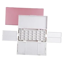 Empty Watercolor Palette for Travel - 28 Wells Airtght Wet Pallet with Lid Pink