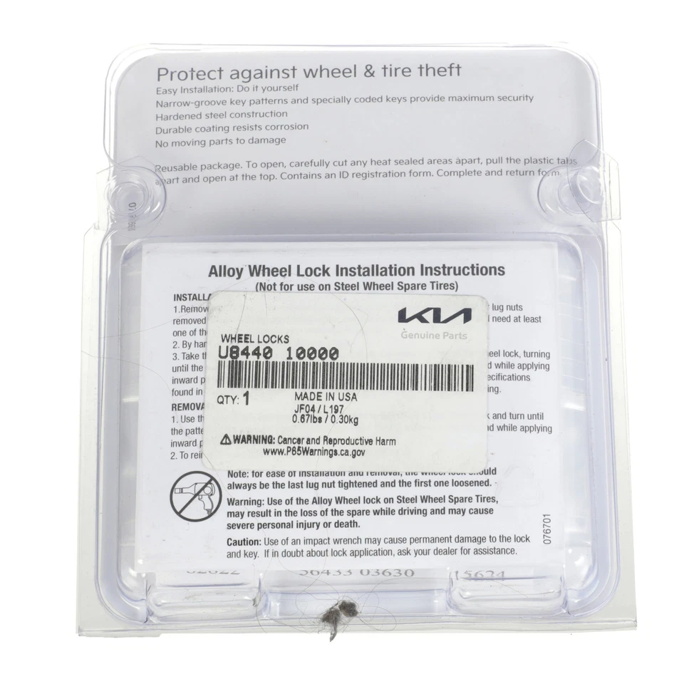 Cerraduras de rueda nuevas OEM Kia 2010-2018 Cadenza Forte Sedona Sorento Soul U8440-10000 Foto 2 de 3