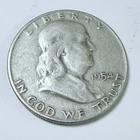 New Listing1954 D Franklin Silver Half Dollar-90%  Silver- Circulated Coin #7758