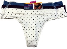MAIDENFORM 3-Pack Thong Comfort Stretch Underwear Panties HEARTS Polyester XL 8