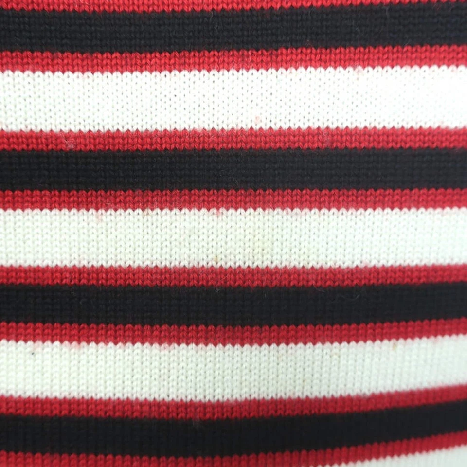 Suéter Saint Laurent Abotonado-Hombro Rayas Crema y Rojo Lana Talla Mediana Foto 3 de 4