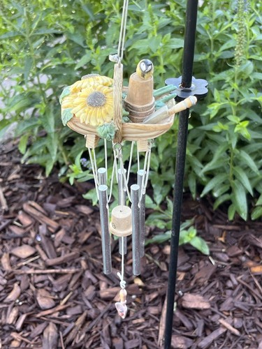 Hallmark Marjolein Bastin Small Wind Chime - Basket of Sunflowers with Bird