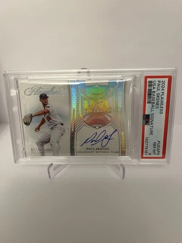 2024 Flawless Paul Skenes USA Baseball Signatures On Card Auto /25 PSA 8 Pop 2