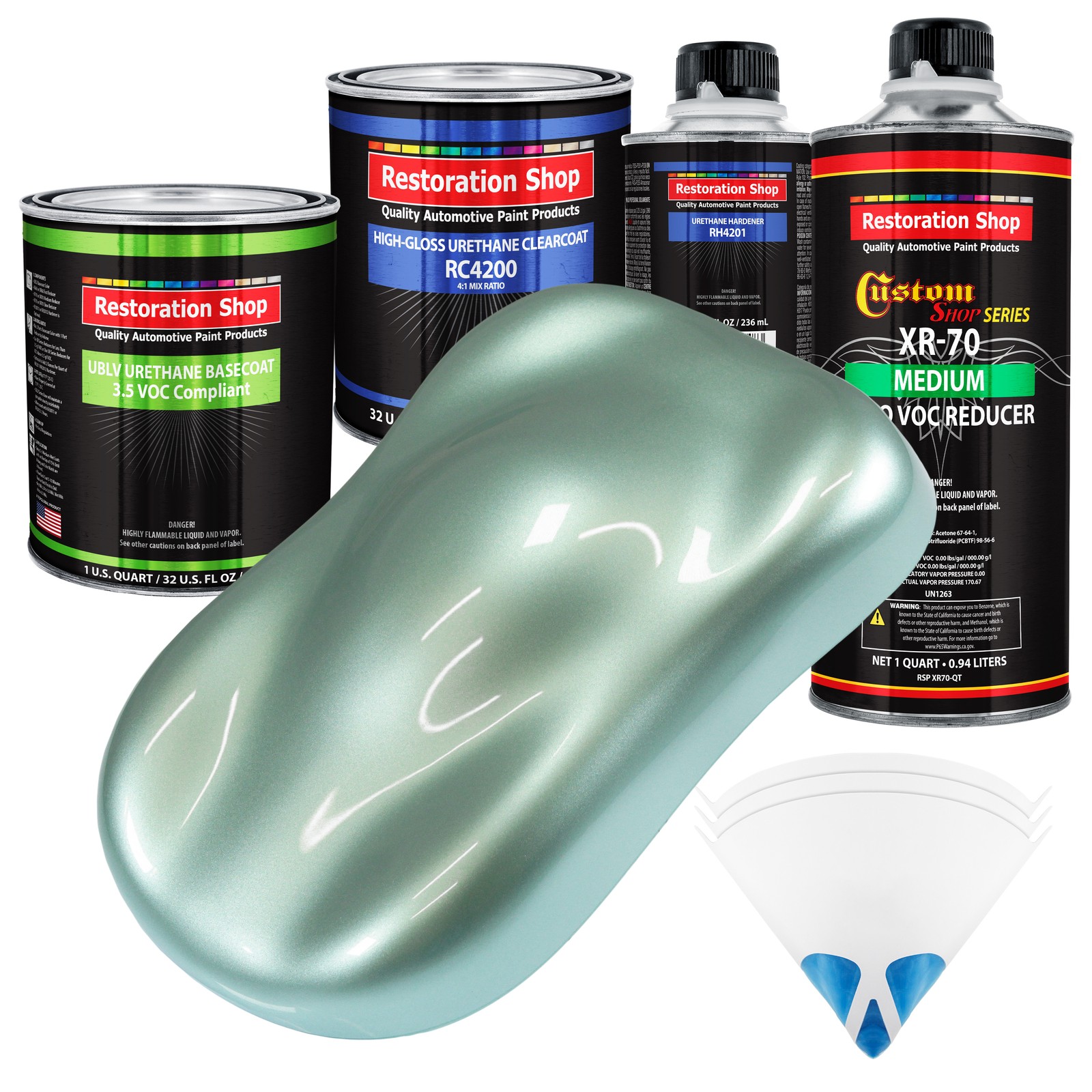 Frost Green Metallic Low VOC Urethane Basecoat Car Paint Kit