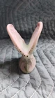 Fenton Hand Painted Retired Butterfly Glass Figurine Pink Floral Signed USA